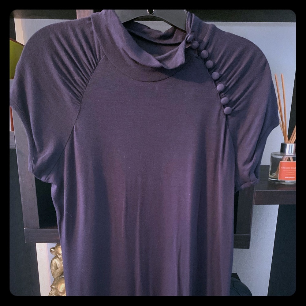 Navy Turtleneck w/ Cap Sleeves